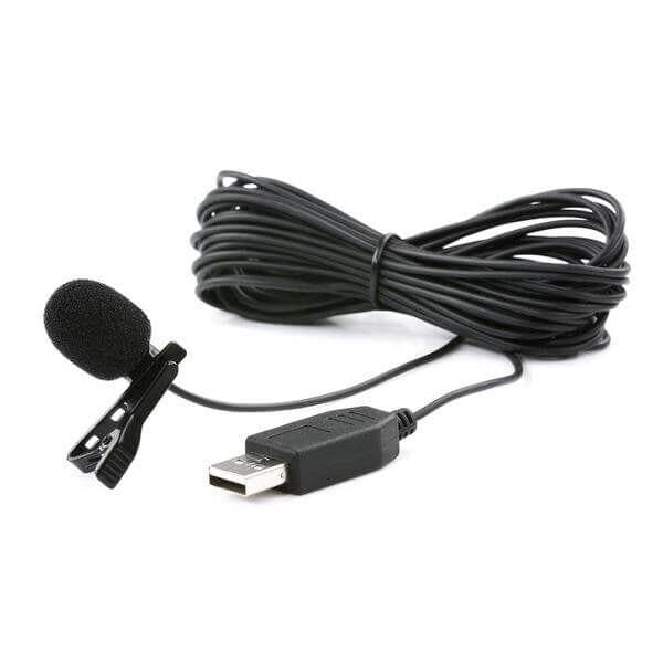 M1 USB 20-foot Cord Clip-On Lavalier Microphone for PC Mac Movo