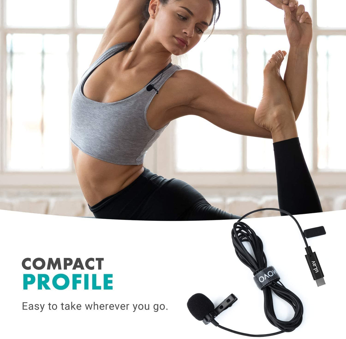 USB C Clip On Cellphone Microphone | Wired Lapel Mic | uLav | Movo - Movo