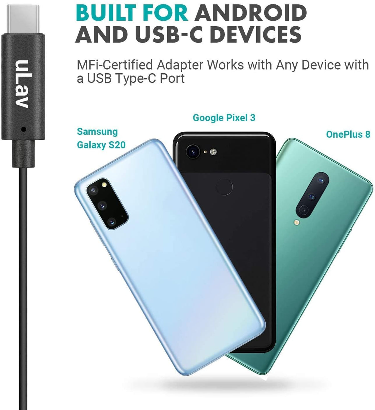 USB C Clip On Cellphone Microphone | Wired Lapel Mic | uLav | Movo - Movo