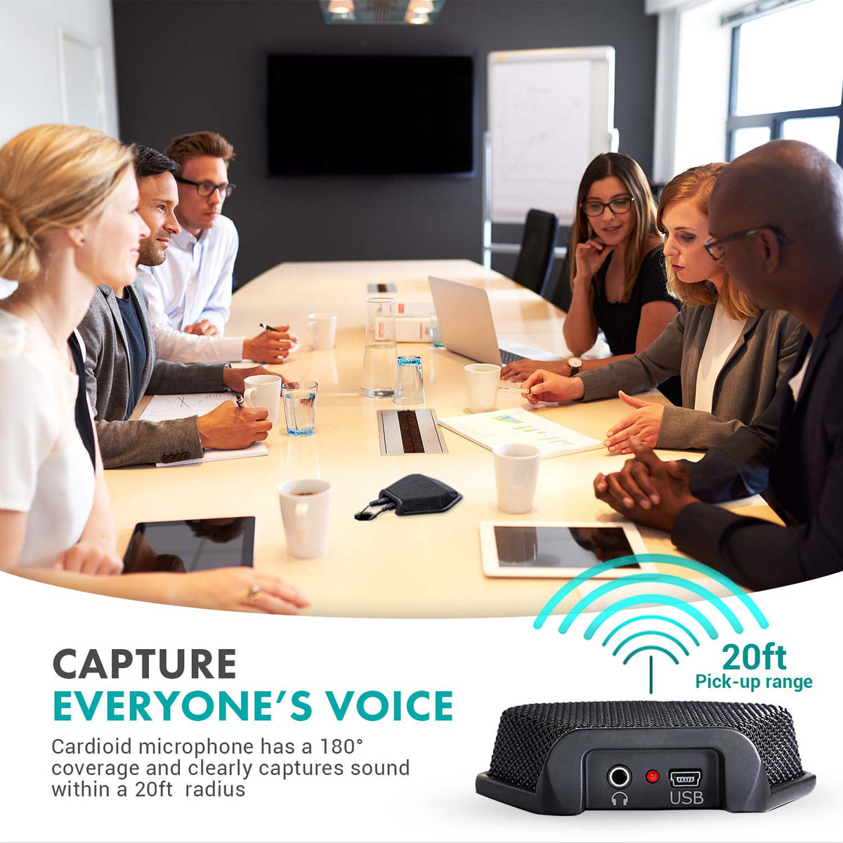 USB Conference Computer Microphone | MC1000 | Movo - Movo