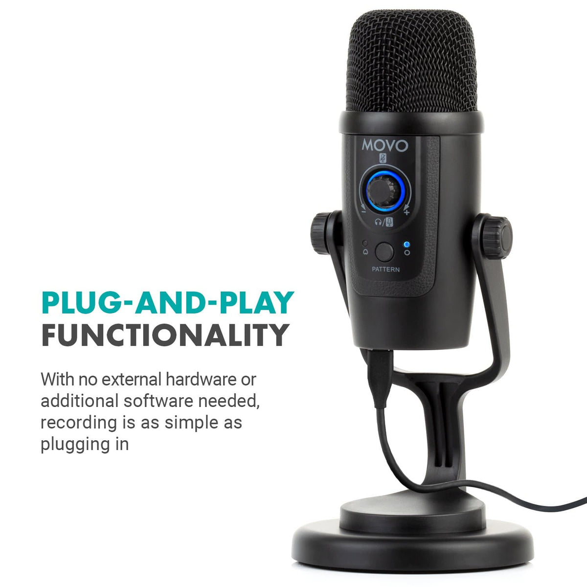 UM300 USB Desktop Microphone USB Mic for Mac, PC, Android Movo