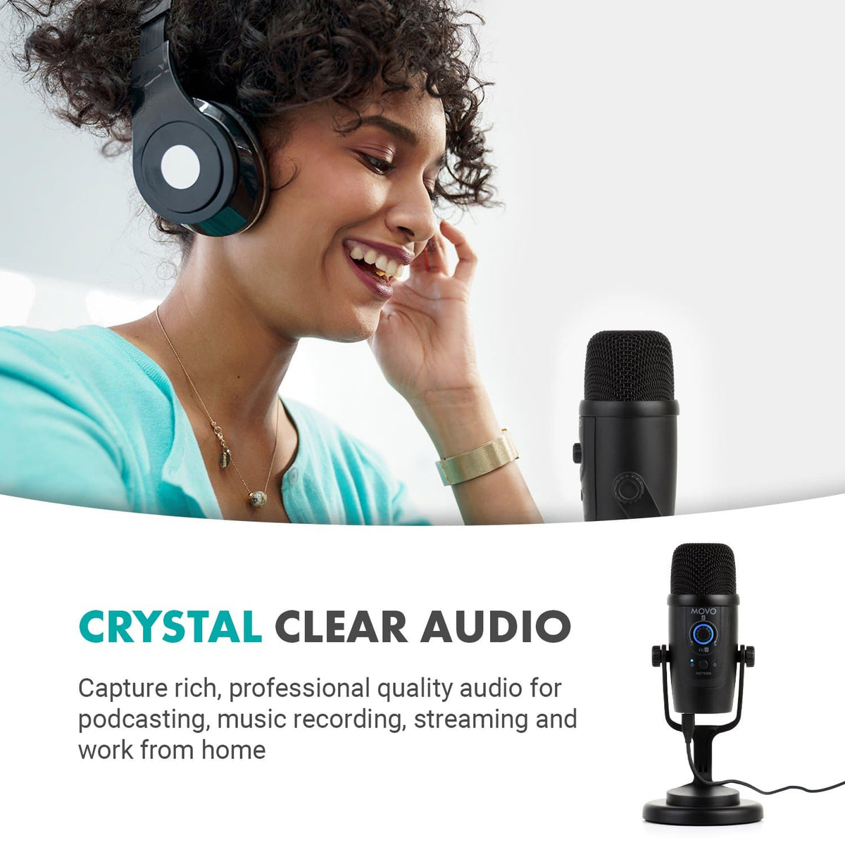 UM300 USB Desktop Microphone USB Mic for Mac, PC, Android Movo