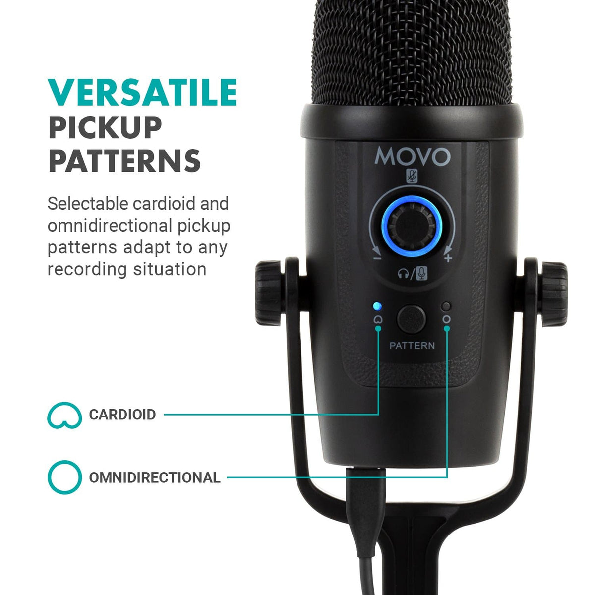 UM300 USB Desktop Microphone USB Mic for Mac, PC, Android Movo