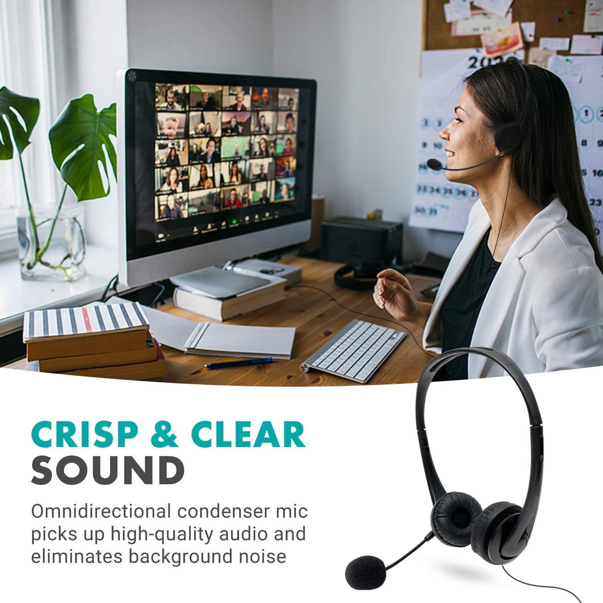 USB Headset Computer Mic for Laptop, Desktop, PC | HSM-1 | Movo - Movo