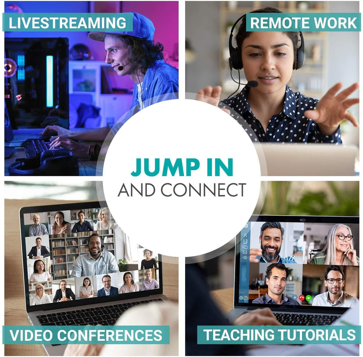 USB Headset Computer Mic for Laptop, Desktop, PC | HSM-1 | Movo - Movo