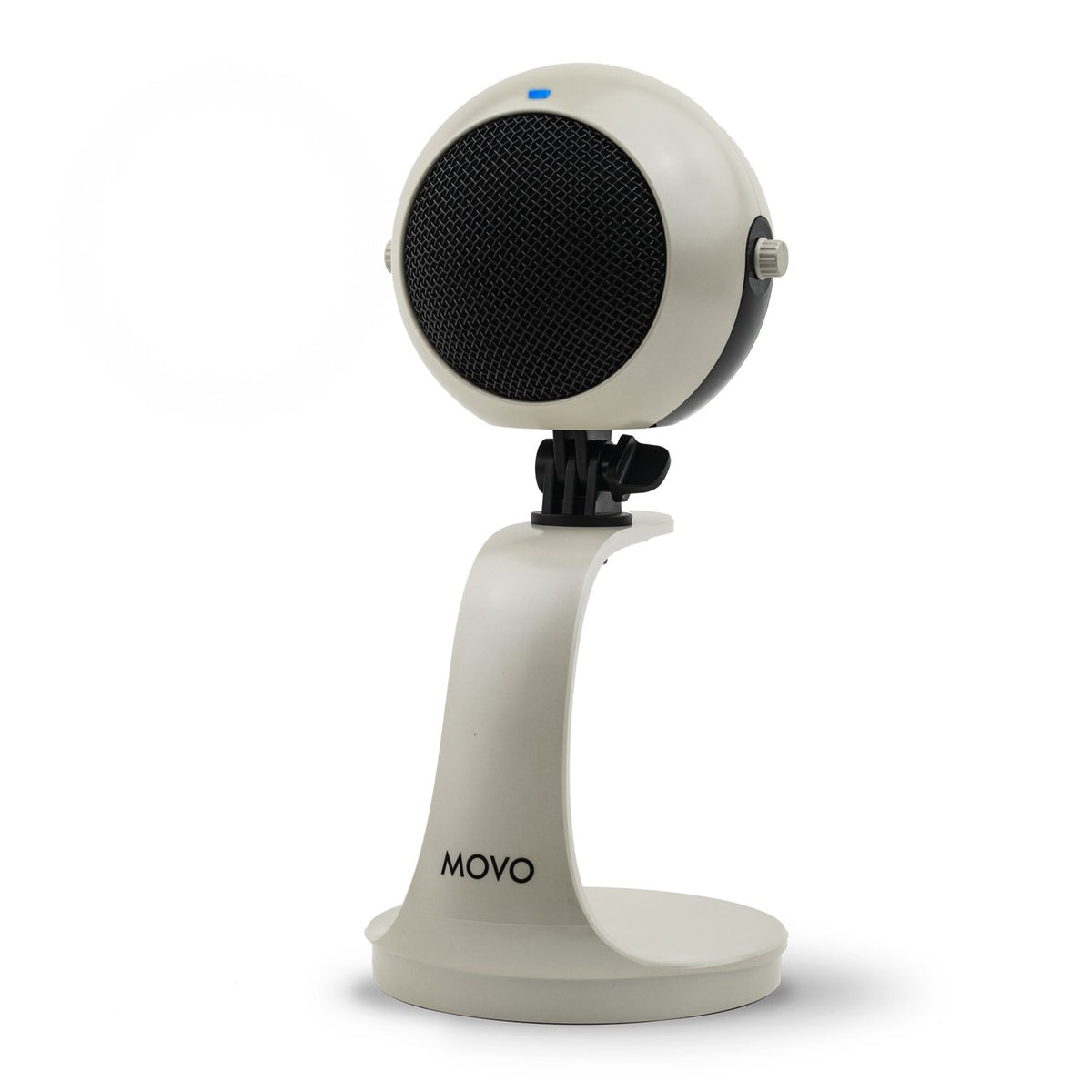 USB Microphone with Desktop Stand in White - Movo
