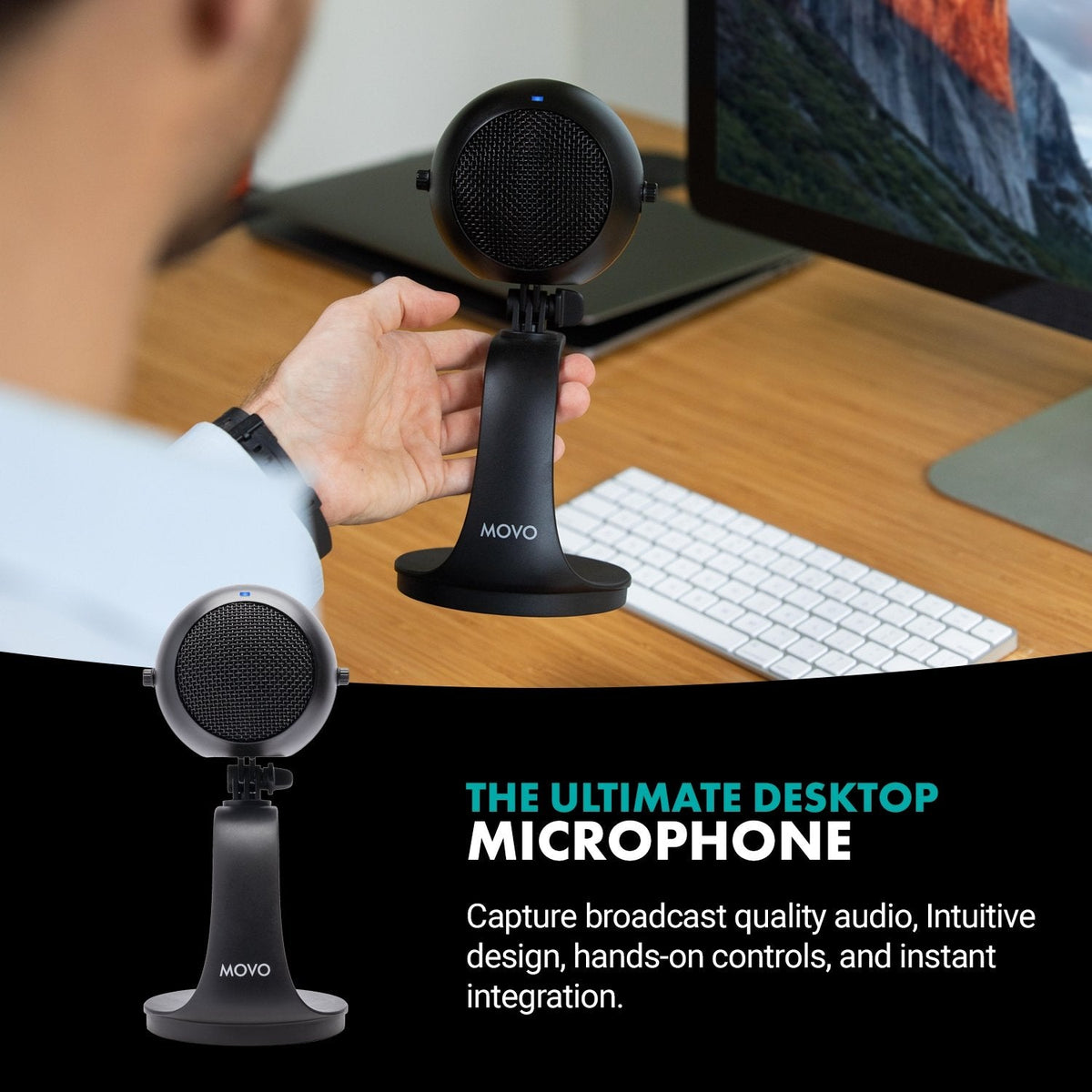 USB Microphone with Desktop Stand | WebMic | Movo - Movo