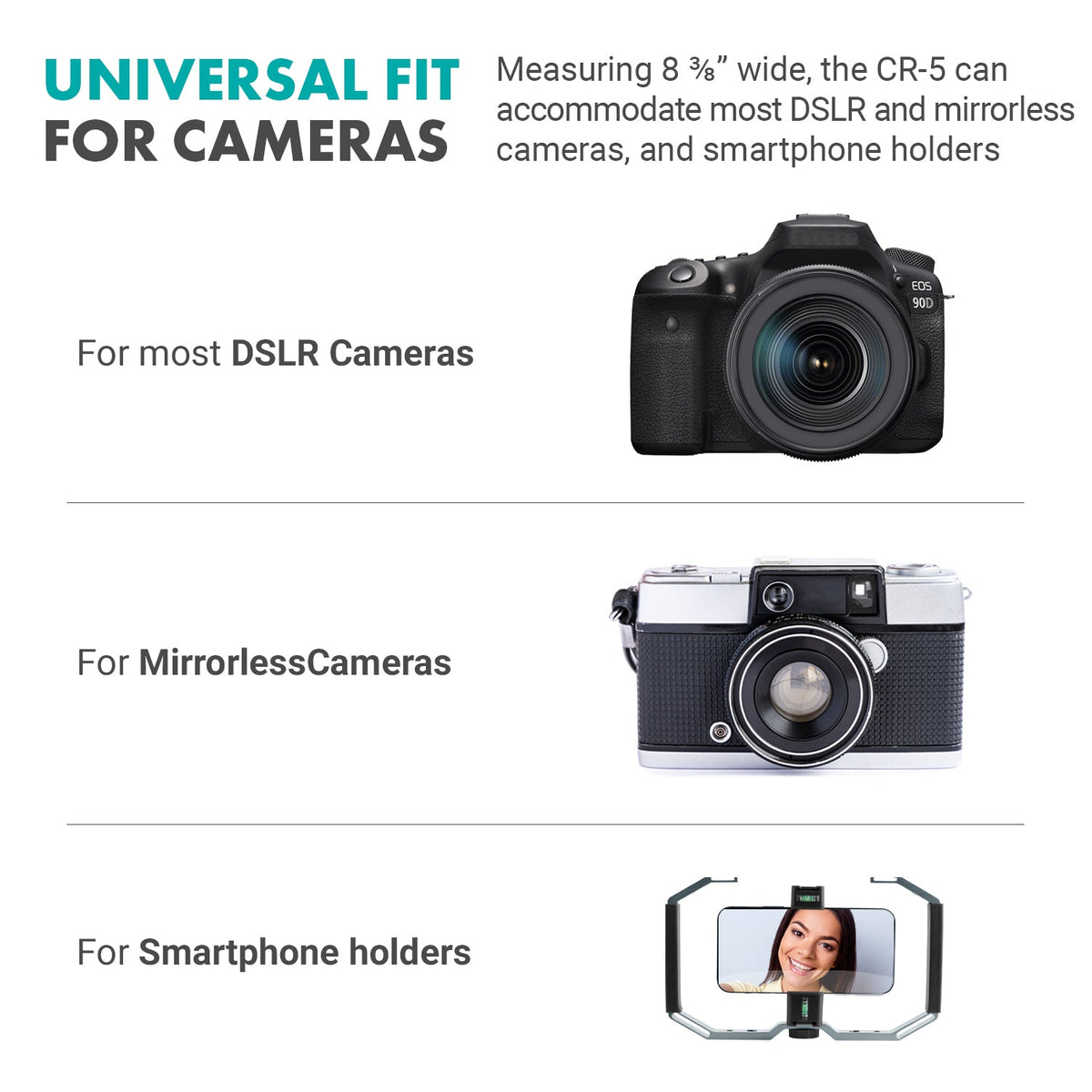 Video Cage Rig for DSLR, Mirrorless Camera, Smartphone - Movo