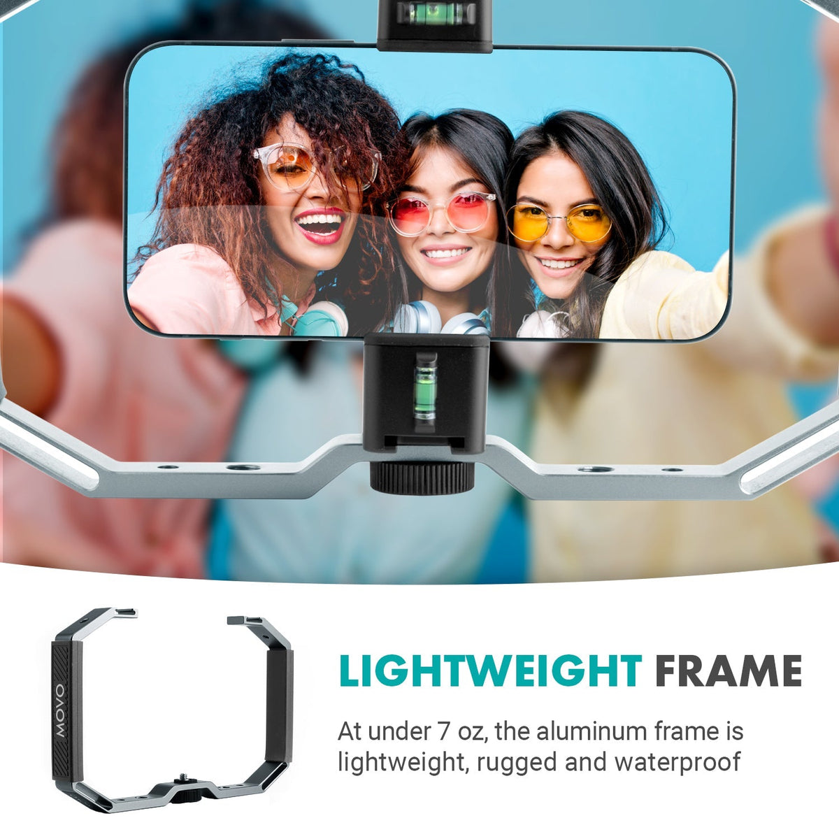 Video Cage Rig for DSLR, Mirrorless Camera, Smartphone - Movo