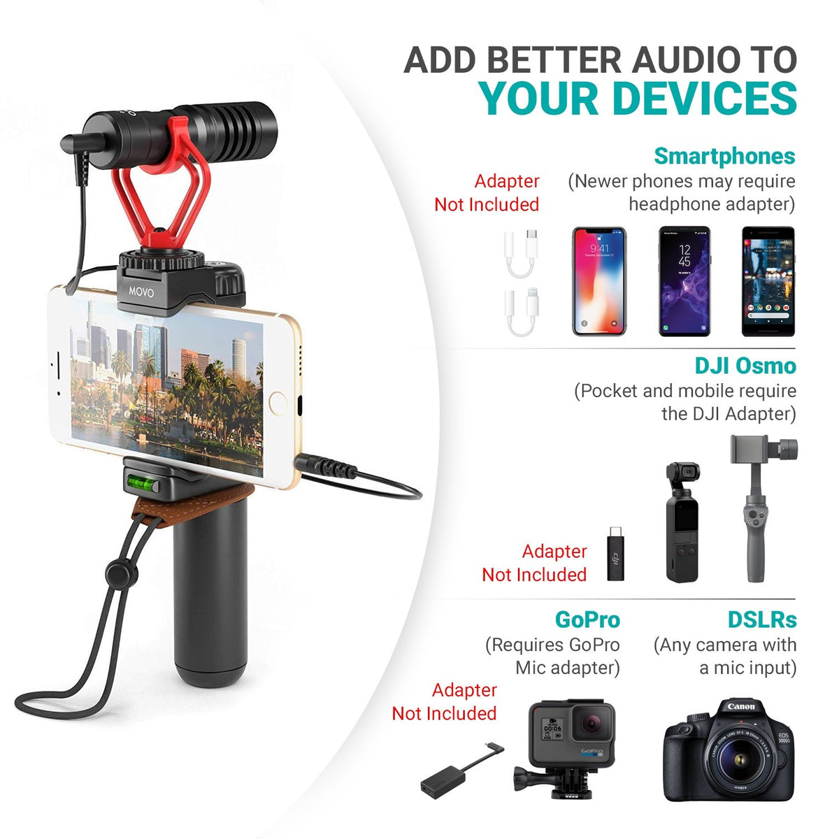 VXR10 | Universal Microphone for Video Recording | Video Mic | Movo - Movo