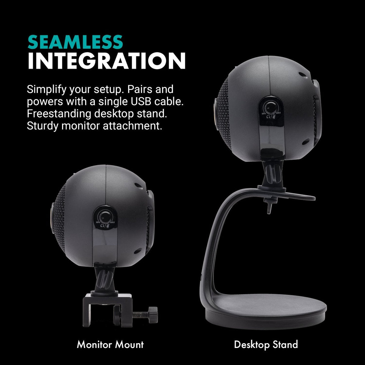Webcam and Condenser Microphone with Desktop Stand | WebMic-HD | Movo - Movo