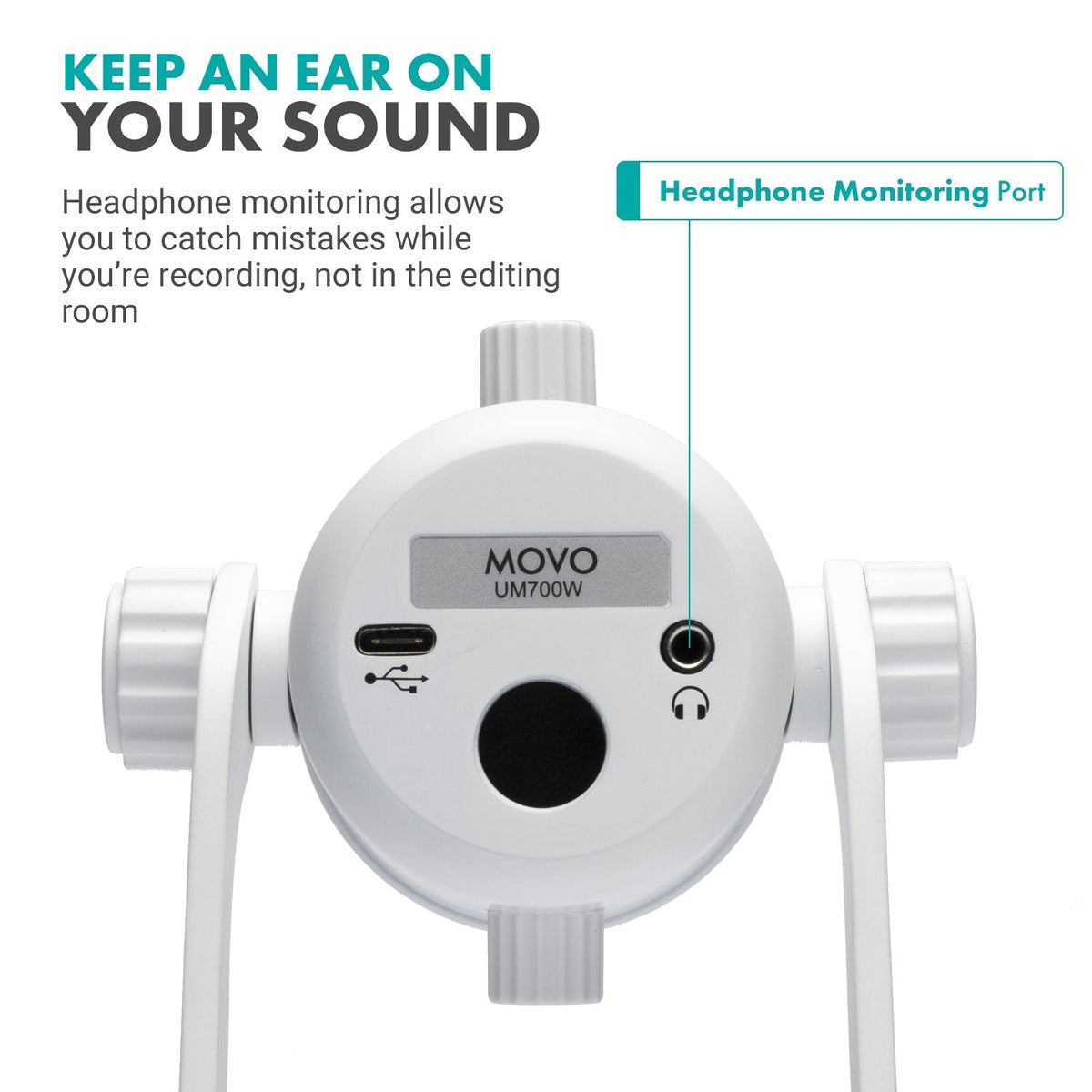 White Desktop USB Microphone - Movo