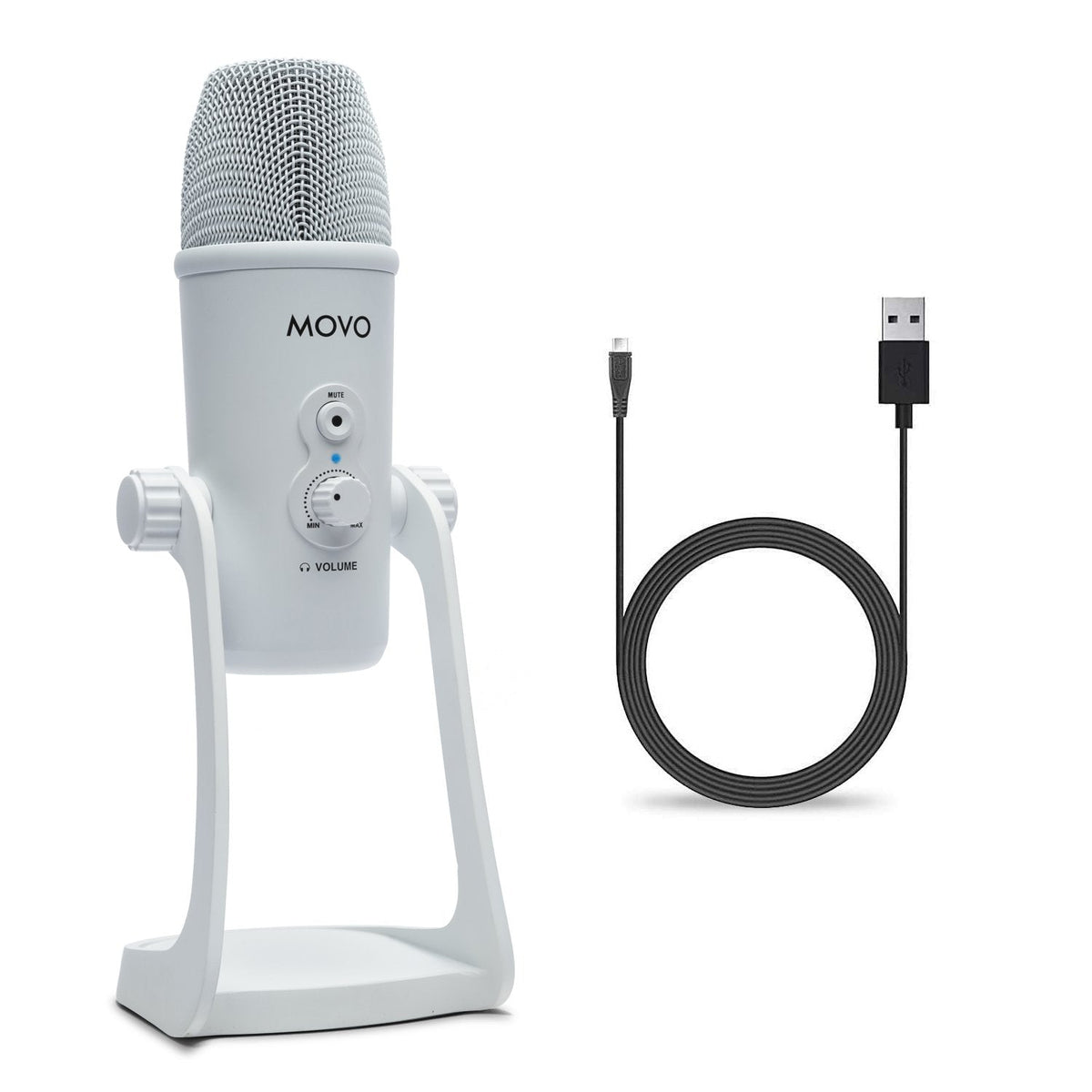 White Desktop USB Microphone - Movo