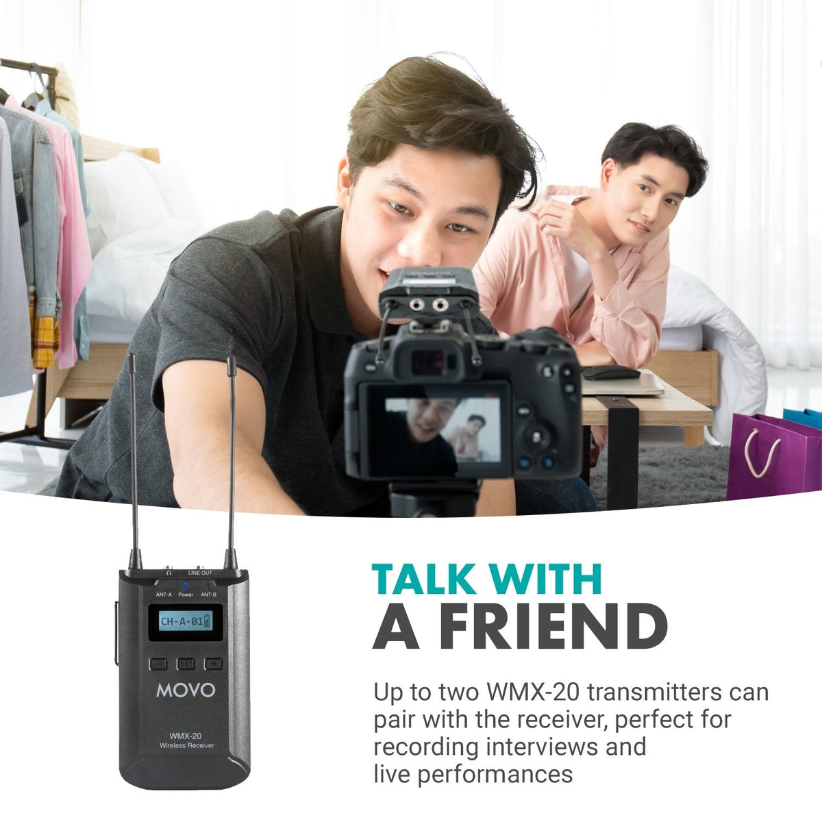 Wireless Receiver | WMX-20-RX | Movo - Movo