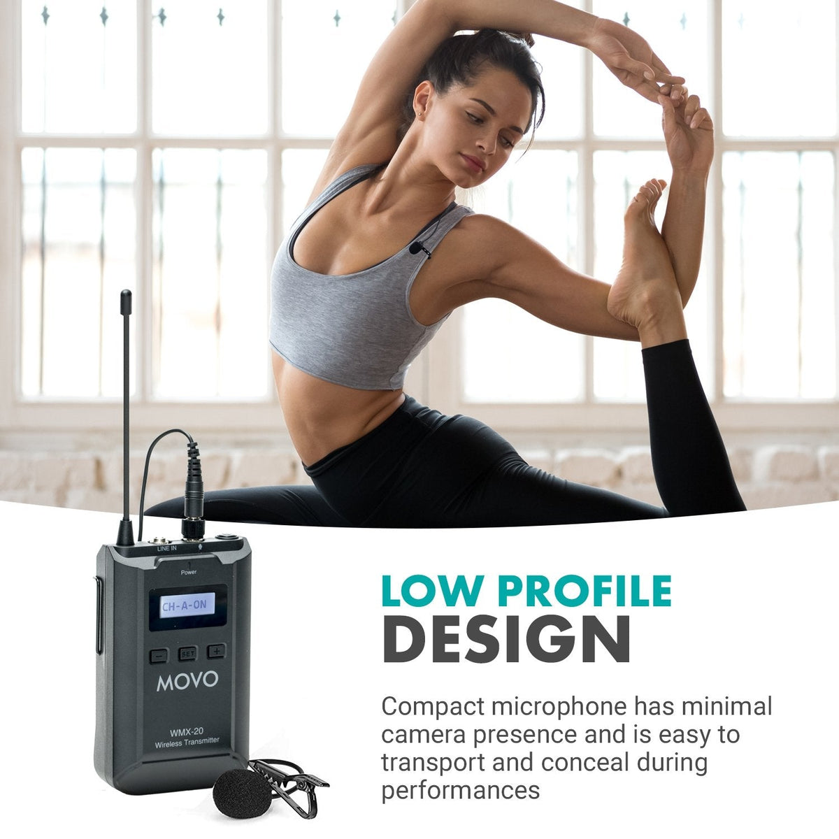 Wireless UHF Lavalier Microphone with Transmitter - Movo