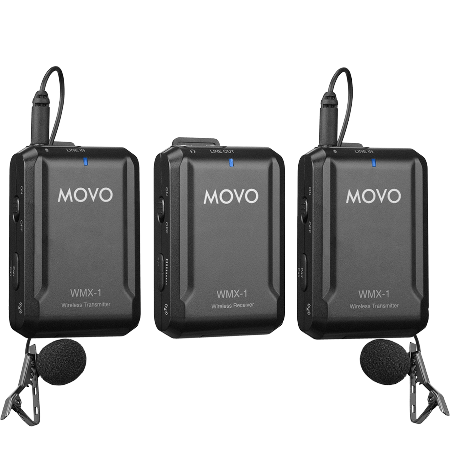 Movo Photo WMX-1-DUO 2-Person Wireless Lavalier Microphone System (2.4 GHz)