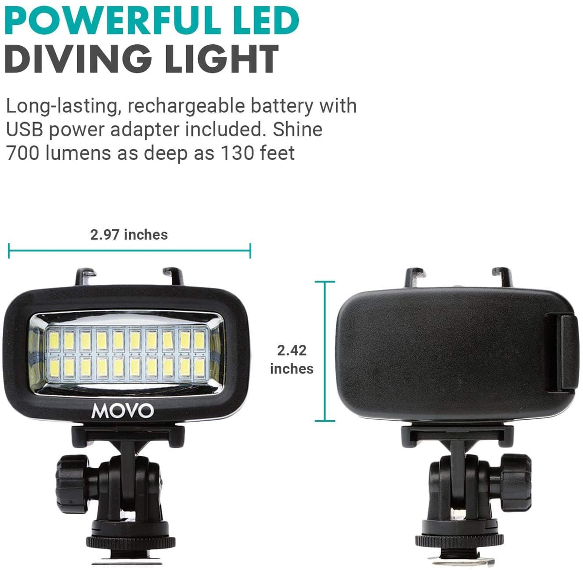 XL Scuba GoPro Underwater Video Stabilizer | GoPro Scuba Light | Movo - Movo