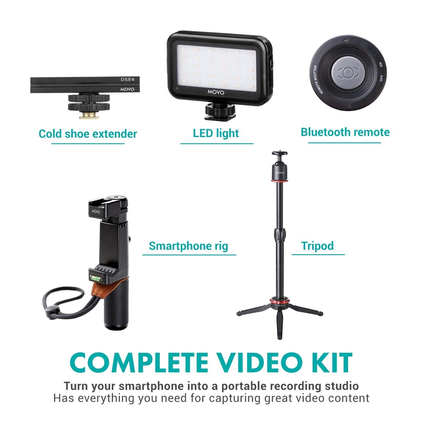 Phone Video Kit Phonevideo KIT8 | XL Smartphone Video Production Kit | Movo