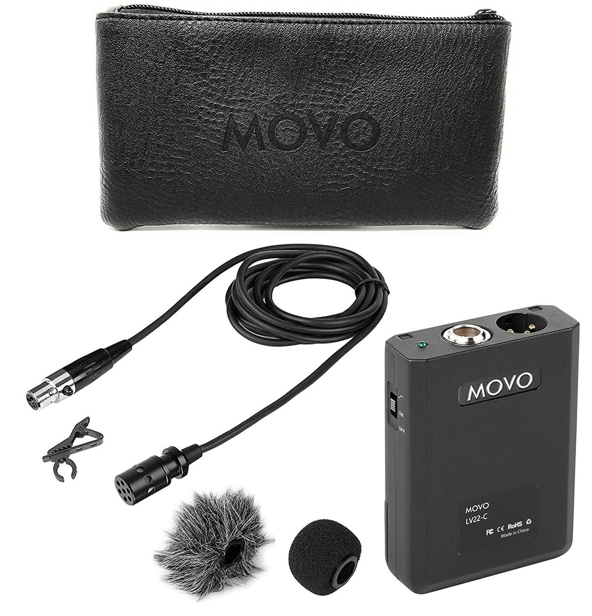 XLR Lav Cardioid Condenser Mic with Phantom Power - Movo