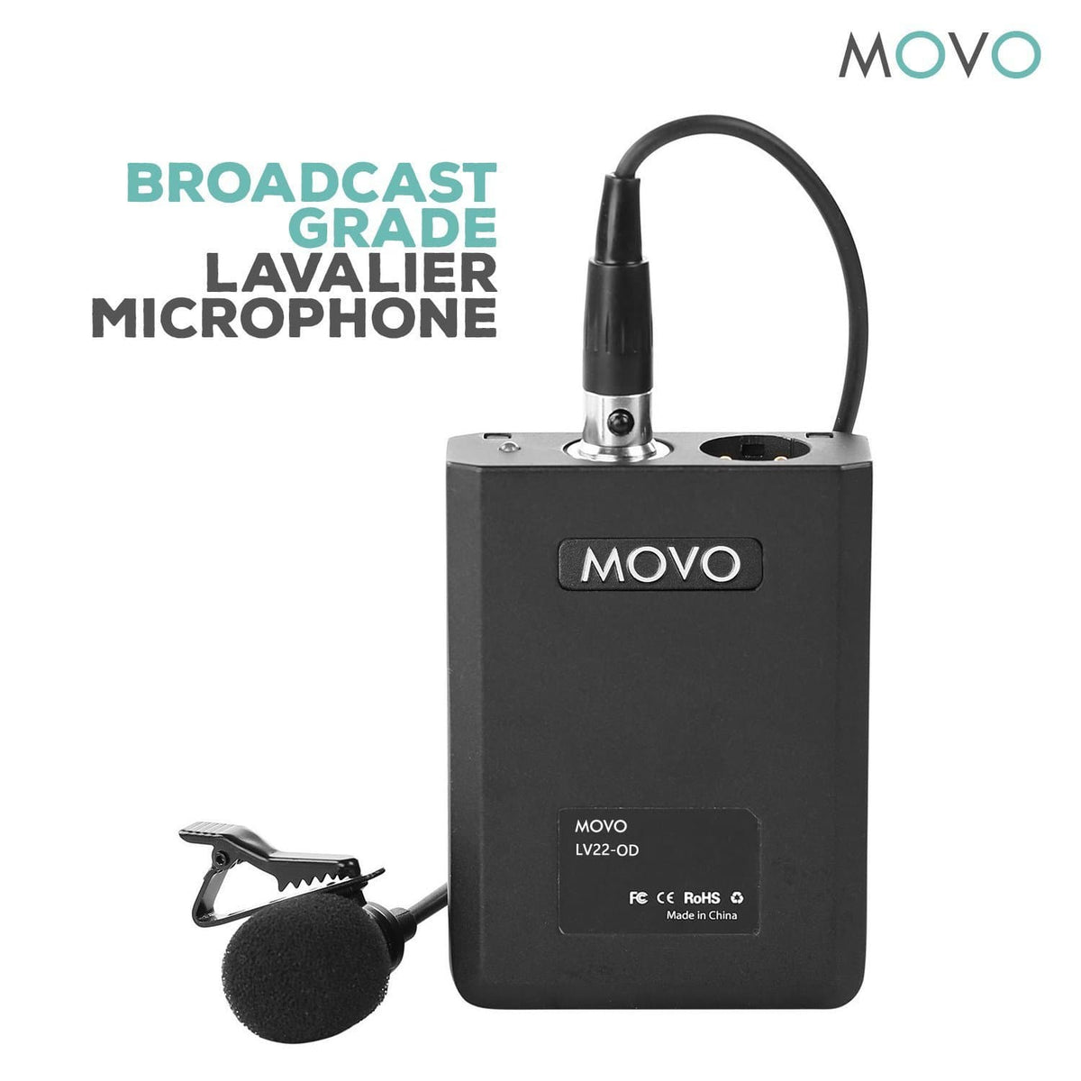XLR Lavalier Omnidirectional Condenser Microphone - Movo