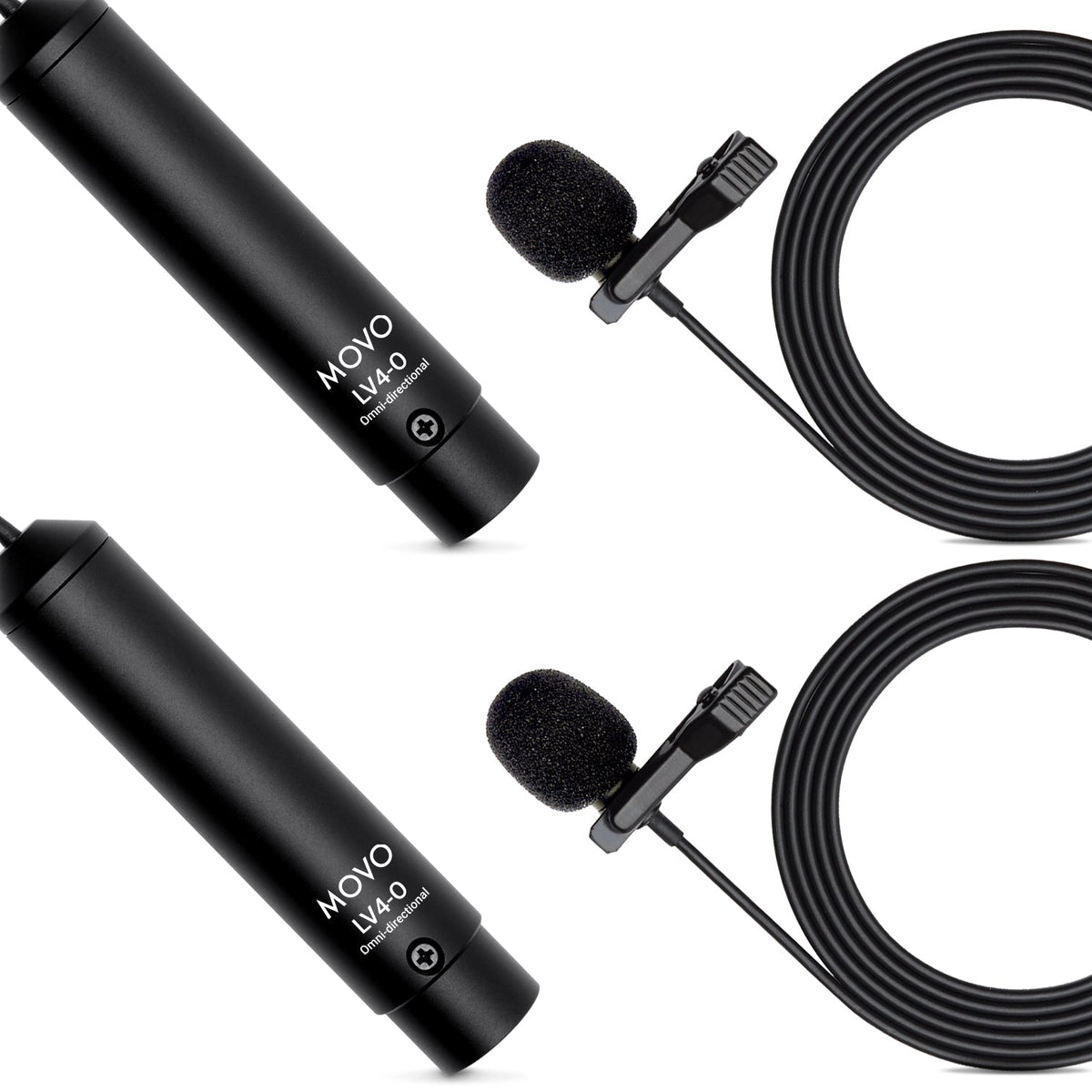 XLR Phantom Power Omnidirectional Lavalier Microphone Set - Movo