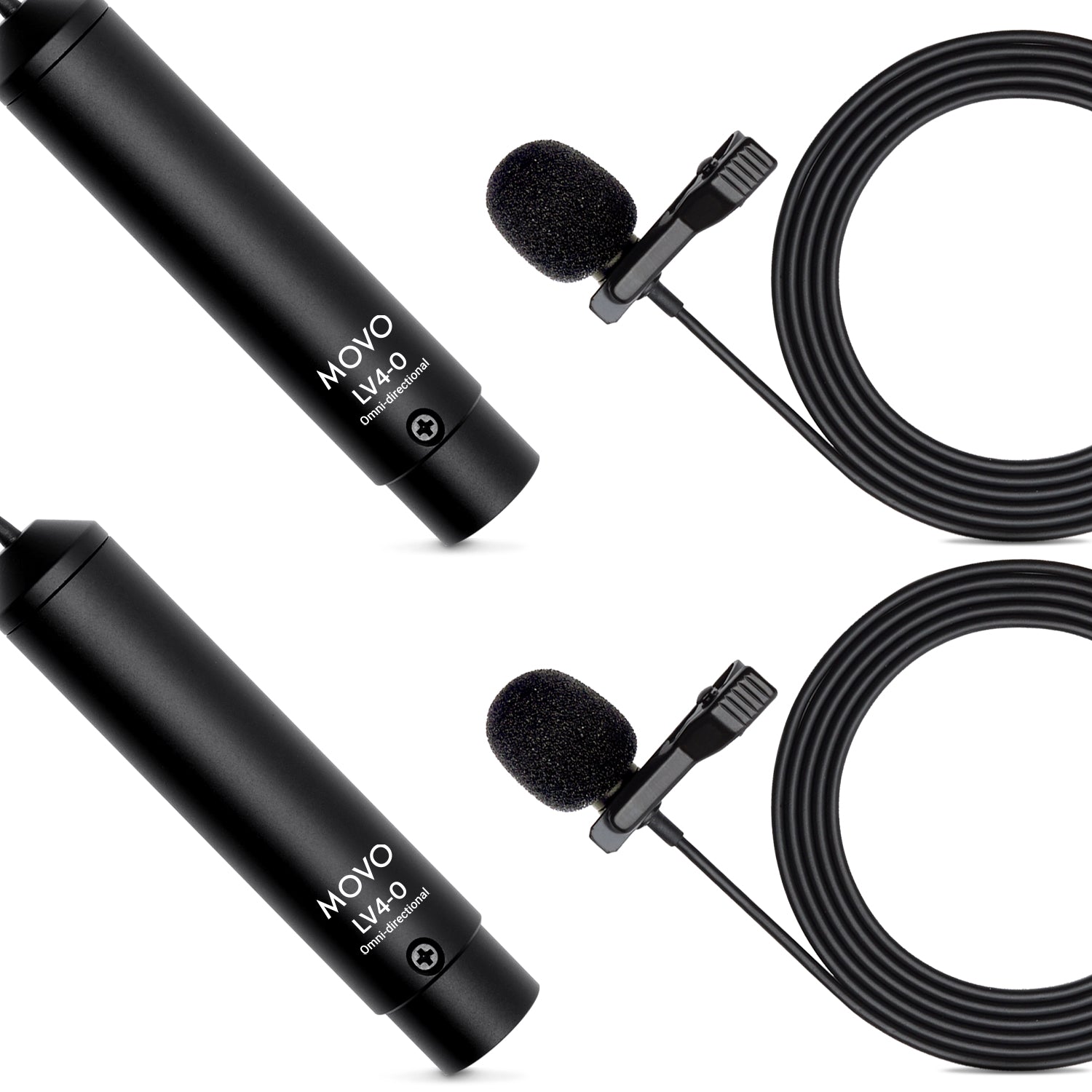 LV4-O2 | XLR Dual Omni Lavalier Microphone Set | Movo