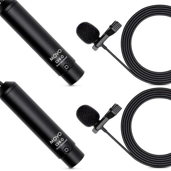LV4-O2 | XLR Dual Omnidirectional Lavalier Microphone Set | Movo